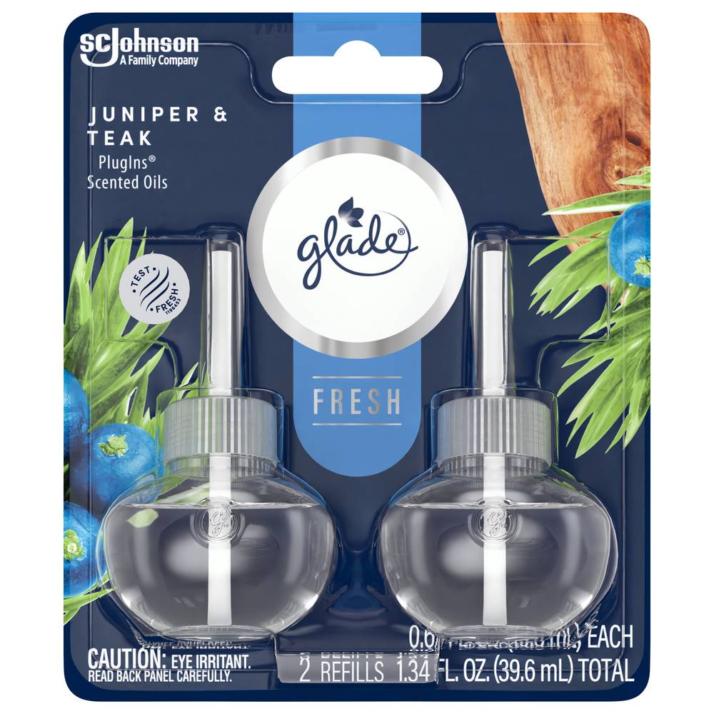 Glade Plugins Scented Oil Air Freshener Refills (juniper-teak)(2ct, 0.67 fl oz)