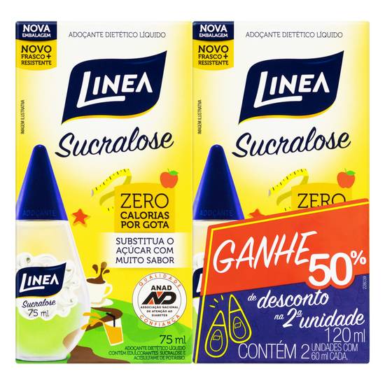 Linea kit adoçante dietético líquido sucralose (2 un, 60 ml)