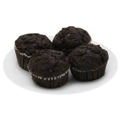 Bakery Double Chocolate Muffin 4 Count - Each