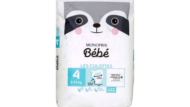 Monoprix bébé Les Culottes taille 4 : 8-15 kg Le paquet de 22