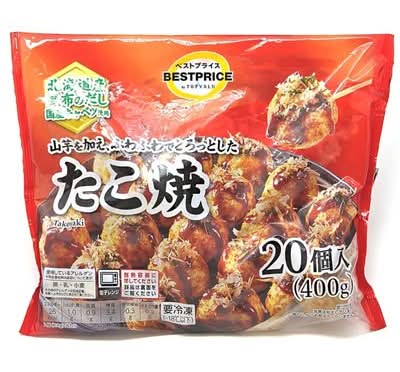トップバリュ ベストプライス 山芋を加えふわふわでとろっとした たこ焼 (20 入)