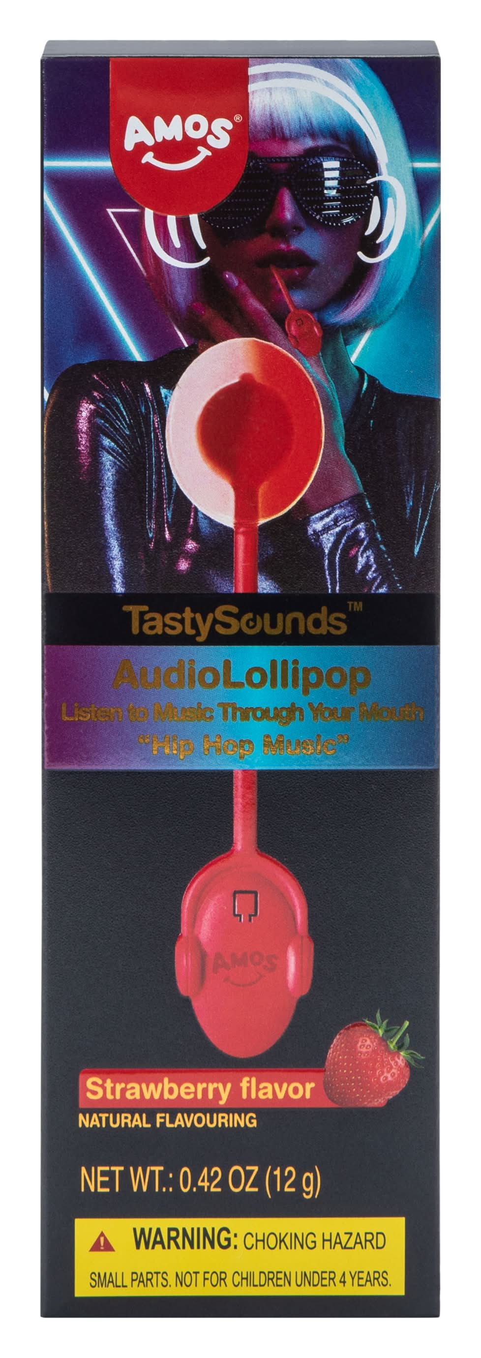 Amos® TastySounds™ Strawberry Flavor Audio Lollipop 0.42oz