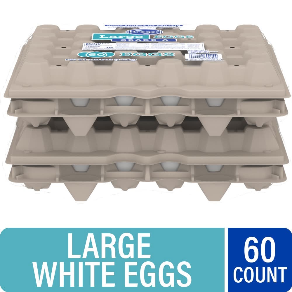 Kroger Grade a White Eggs, L (7 lbs, 60 ct)