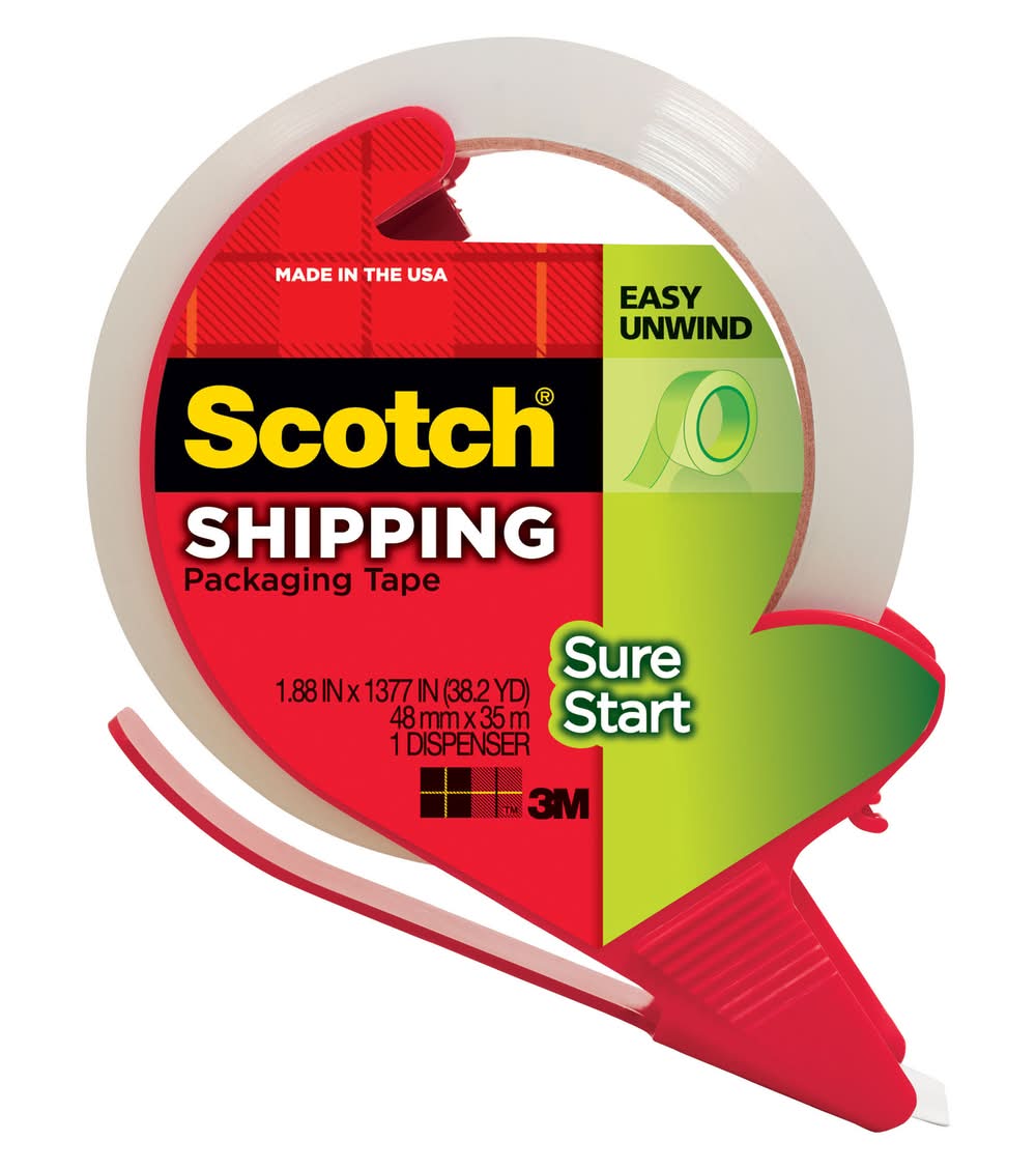3M Scotch 1.88 In. W X 38.2 In. L Packaging Tape With Dispenser 1 Pk