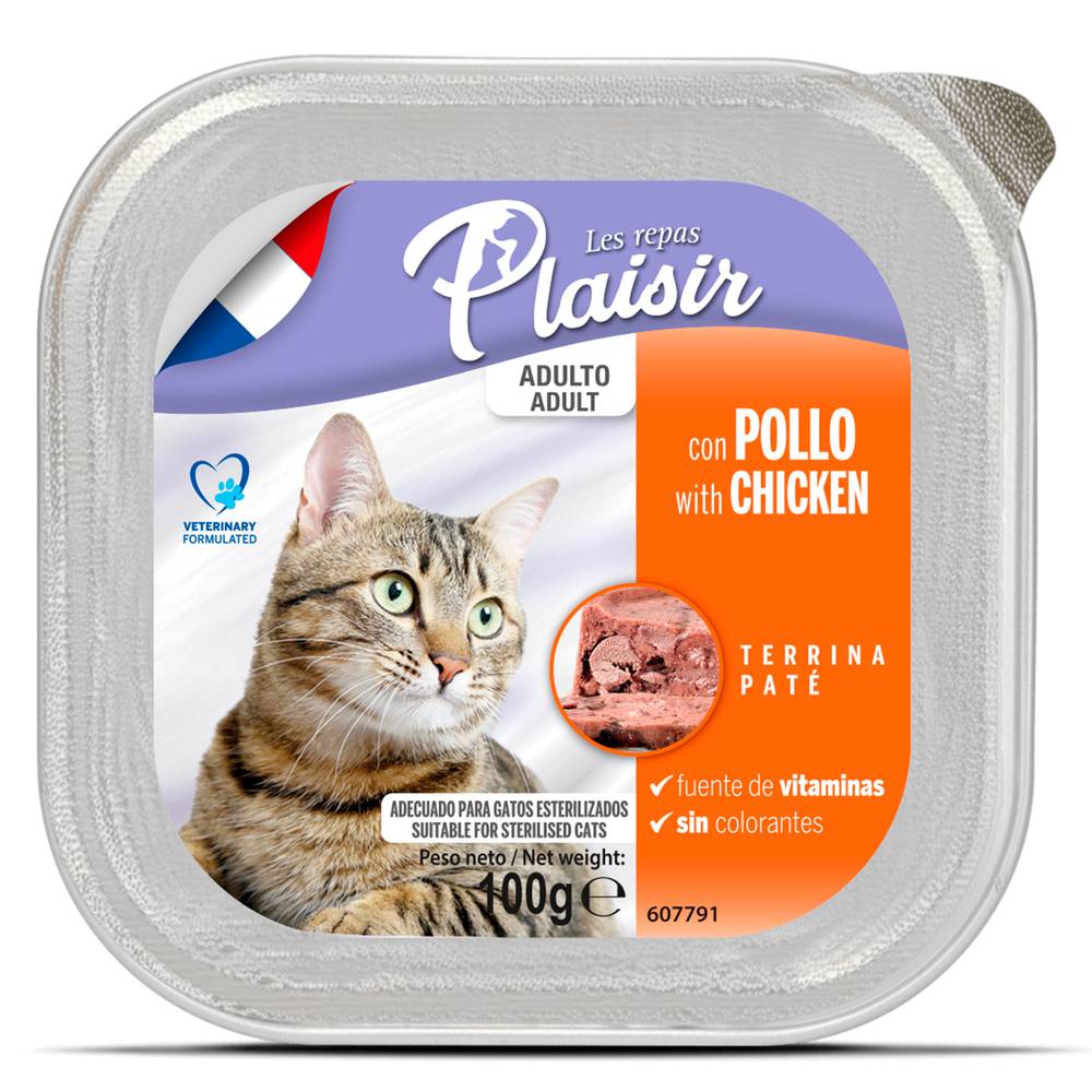 Les repas plaisir alimento húmedo para gato adulto receta de pollo (100 g)