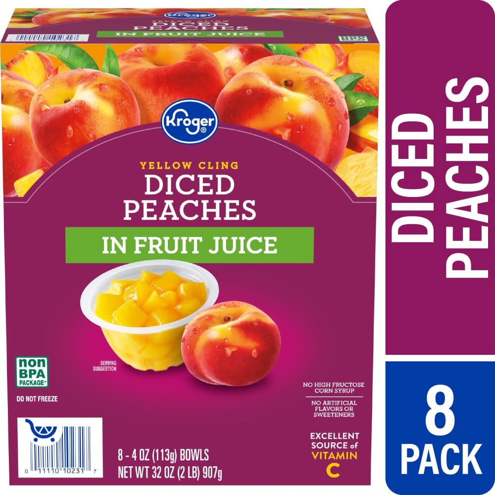 Kroger® Yellow Cling Diced Peach Cups in 100% Juice