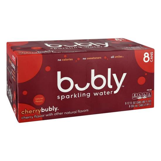 Order Bubly Sparkling Water Cherry Cans (12 oz x 8 ct) food online from Rite Aid store, Shawnee on bringmethat.com
