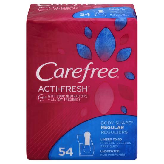 Carefree Acti-Fresh Body Shape Panty Liners, Extra Long, To Go, 36ct :  : Health & Personal Care