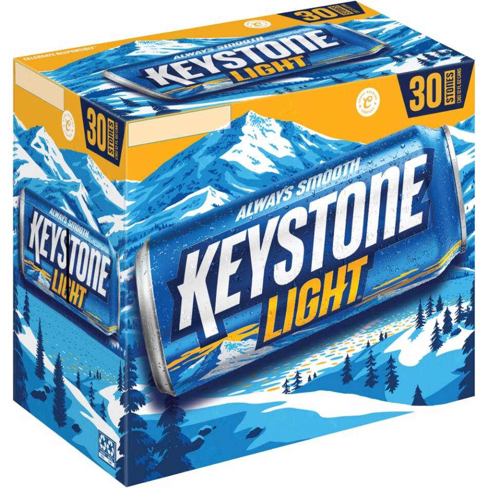 Keystone American Lager Light Beer (30 x 12 fl oz)