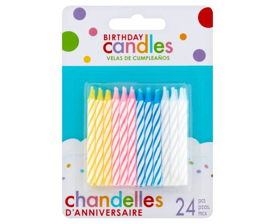 Amscan Assorted Stripe Spiral Candles