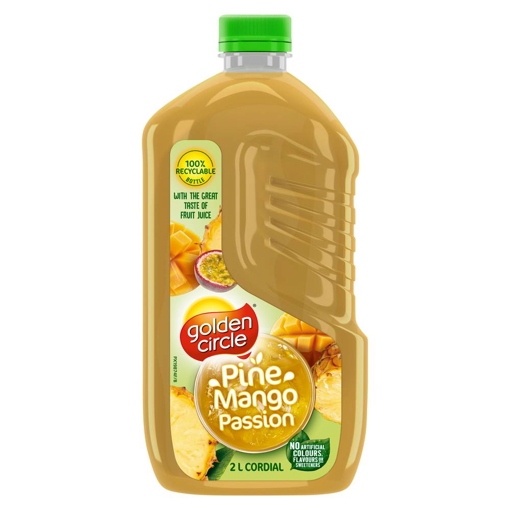Golden Circle Cordial Pineapple Mango & Passionfruit Cordial 2L