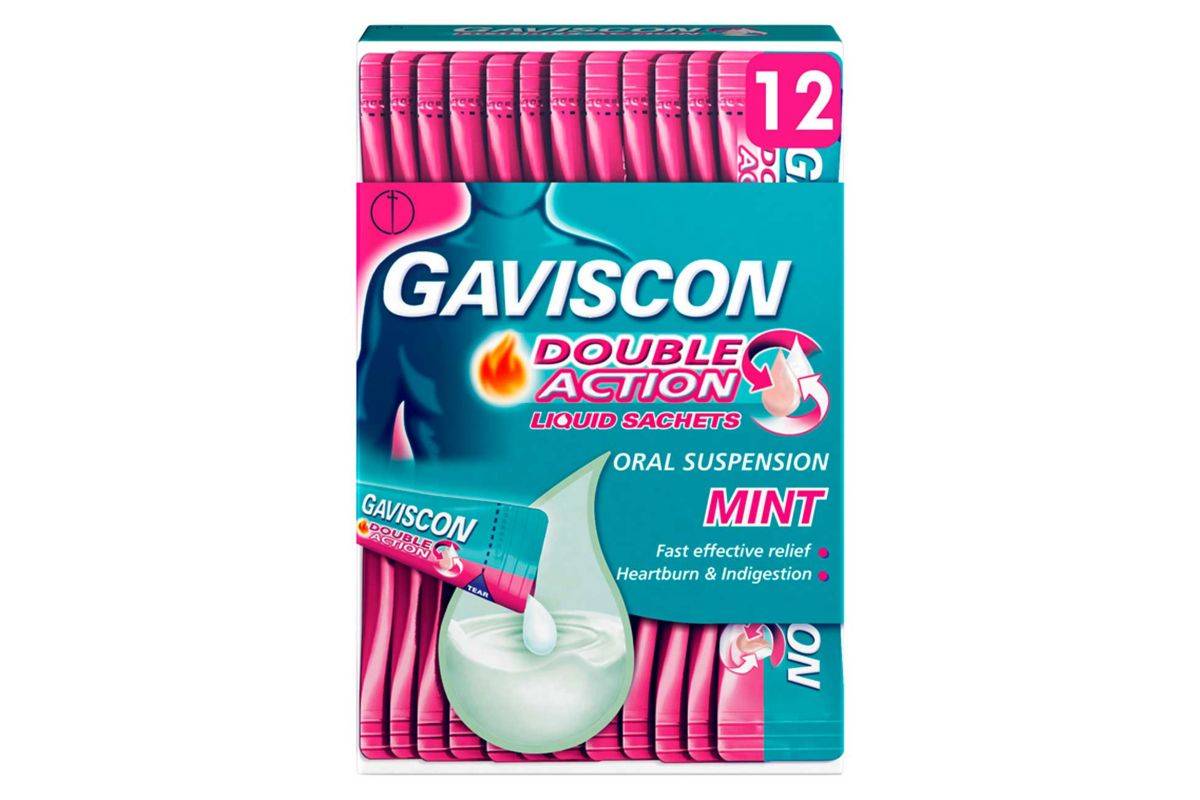 Gaviscon Double Action Heartburn & Indigestion Mint Flavour Sachets 12x10ml