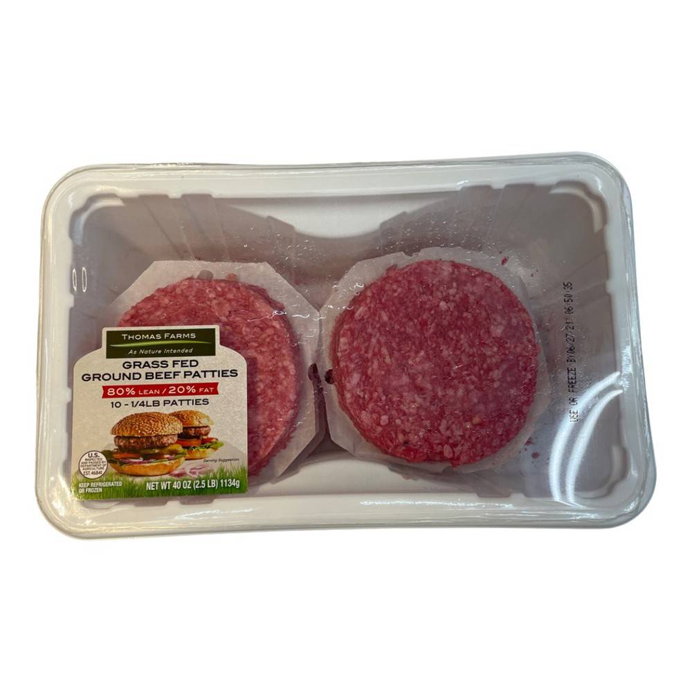 Thomas Farms Grass Fed Ground Beef Patties