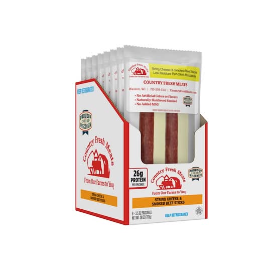 Country Fresh String Cheese & Smoked Beef Sticks 3.5 oz