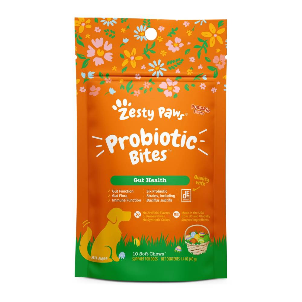 Zesty Paws Probiotics, Pumpkin Flavor, 10 ct
