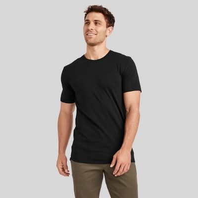 Jockey Generation Stretch Crew Cotton Undershirt, Men, XXL, Black (3 ct)