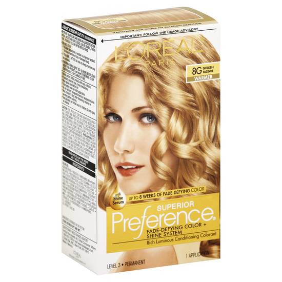 L'oréal 8g Golden Blonde Superior Preference Permanent Color (1 kit)