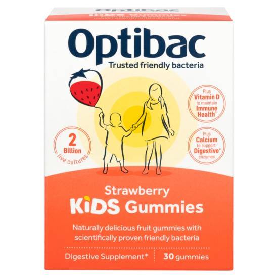 Optibac Strawberry, Probiotics Kids Gummies (30 pack)