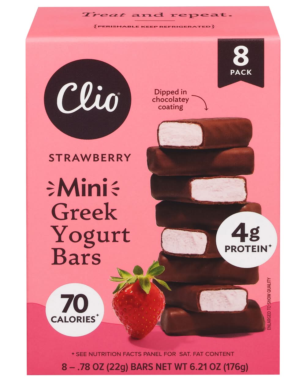 Clio Mini Greek Yogurt Bars, Strawberry (8 x 0.78 oz)