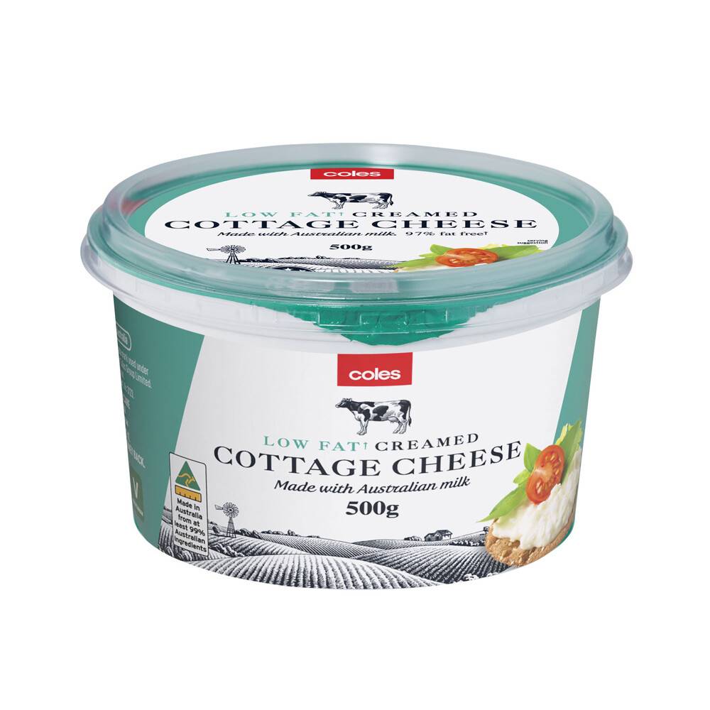 Coles Low Fat Creamed Cottage Cheese 500g