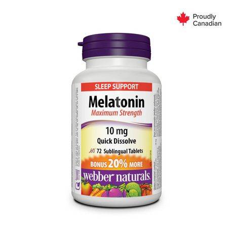 Webber Naturals Melatonin Quick Dissolve Sublingual Tablets 10 mg (10 g, 72 ct)