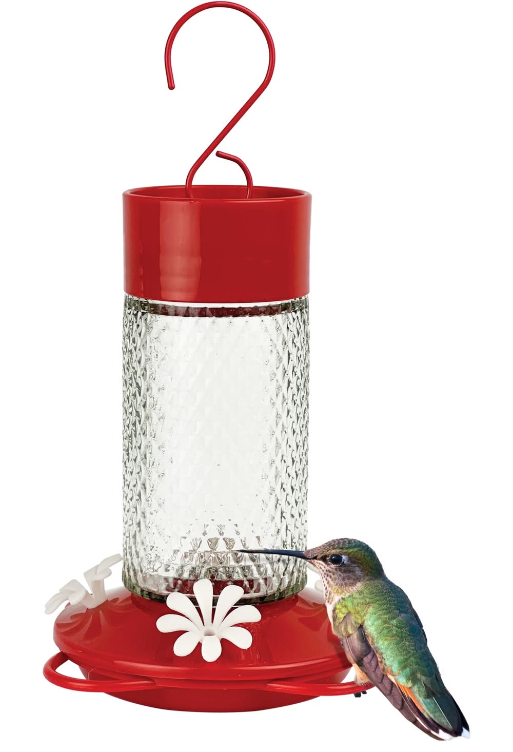 Nature's Way Charming Cherry Glass Hanging Hummingbird feeder - 13-oz