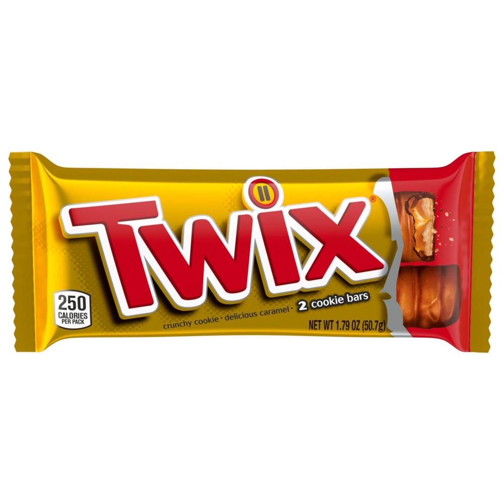 Twix Full Size Caramel Chocolate Cookie Candy Bar, 1.79 Oz