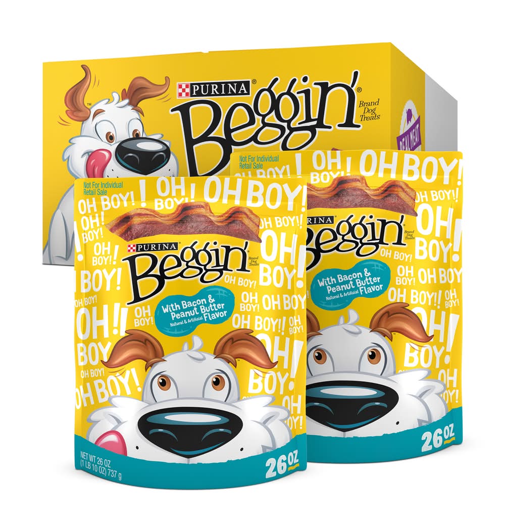 Purina Beggin' Strips With Real Meat Dog Treats, Bacon-Peanut Butter (2 x 3.25 lbs)