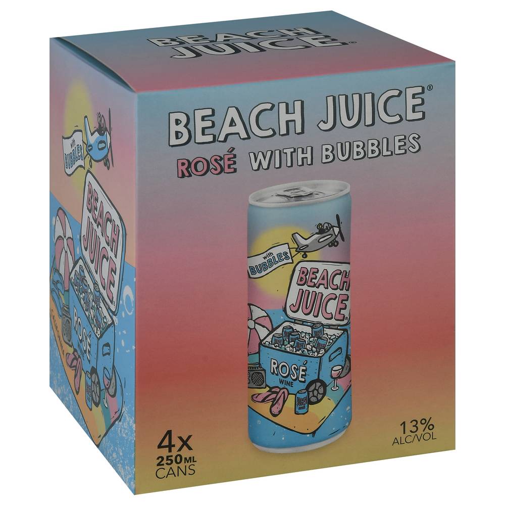 Beach Juice Co. Juice Rosé With Bubbles (4 x 250 ml)