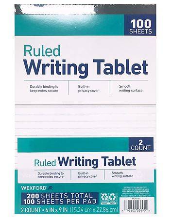 Wexford Ruled Writing Tablet, 6 in * 9 in (2 ct)