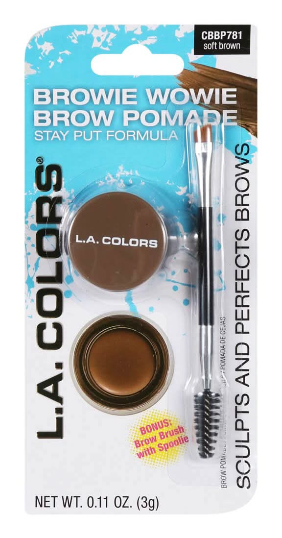 L.A. Colors Browie Wowie Brow Pomade, Soft Brown (0.11 oz, 2 ct)