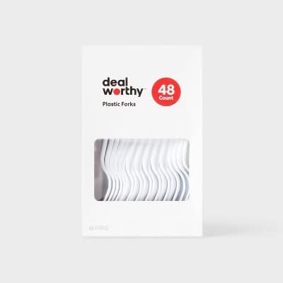 Dealworthy Plastic Forks, White (48 ct)
