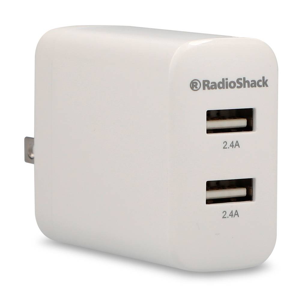RadioShack · Cargador de pared doble usb, blanco