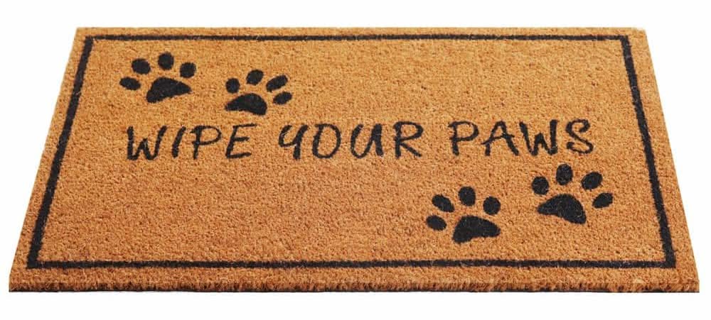 Stylewell Welcome Wipe Your Paws Black 18 In. X 30 In. Coir Non-Slip Outdoor Door Mat