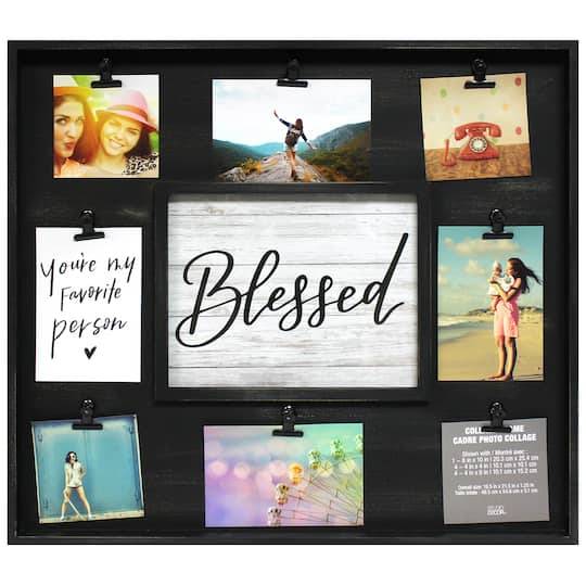 9 Opening Black Rustic Collage Frame With Clips By Studio Decor