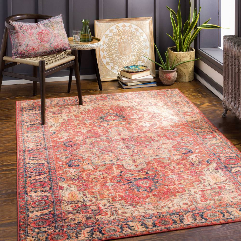 allen + roth Machine Washable Terra Medallion 2 X 4 (ft) Rust Indoor Medallion Area Rug | 417167