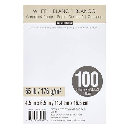 Recollections Cardstock Paper 100 Sheets (white)