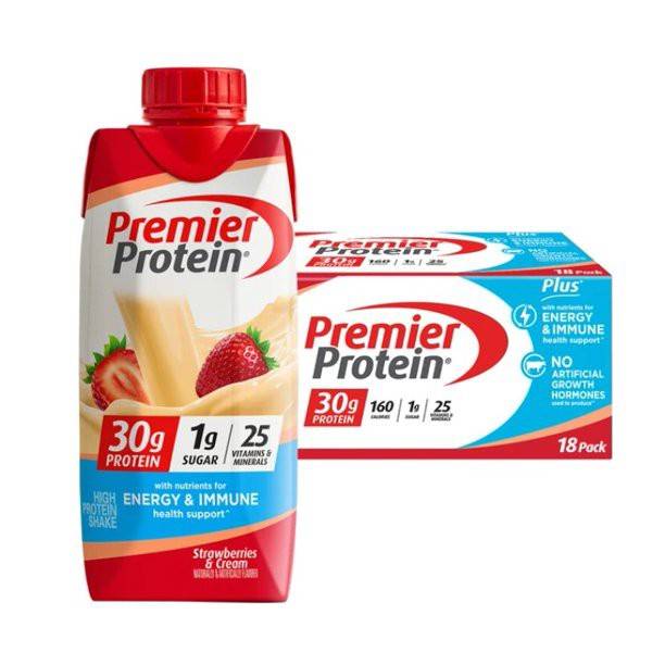 Premier Protein Strawberries & Cream Flavor High Protein Shake (18 x 0.64 fl oz)