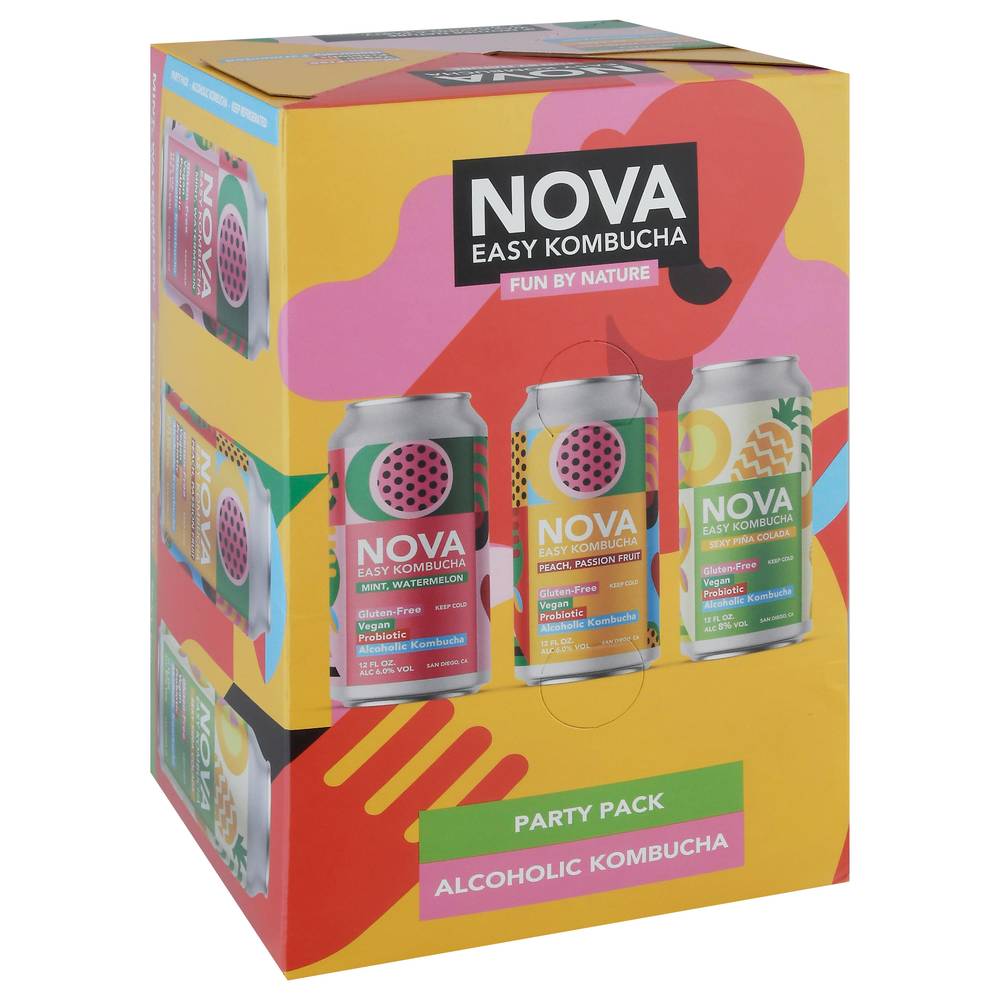 Nova Alcoholic Probiotic Kombucha Party pack (6 ct, 12 fl oz)