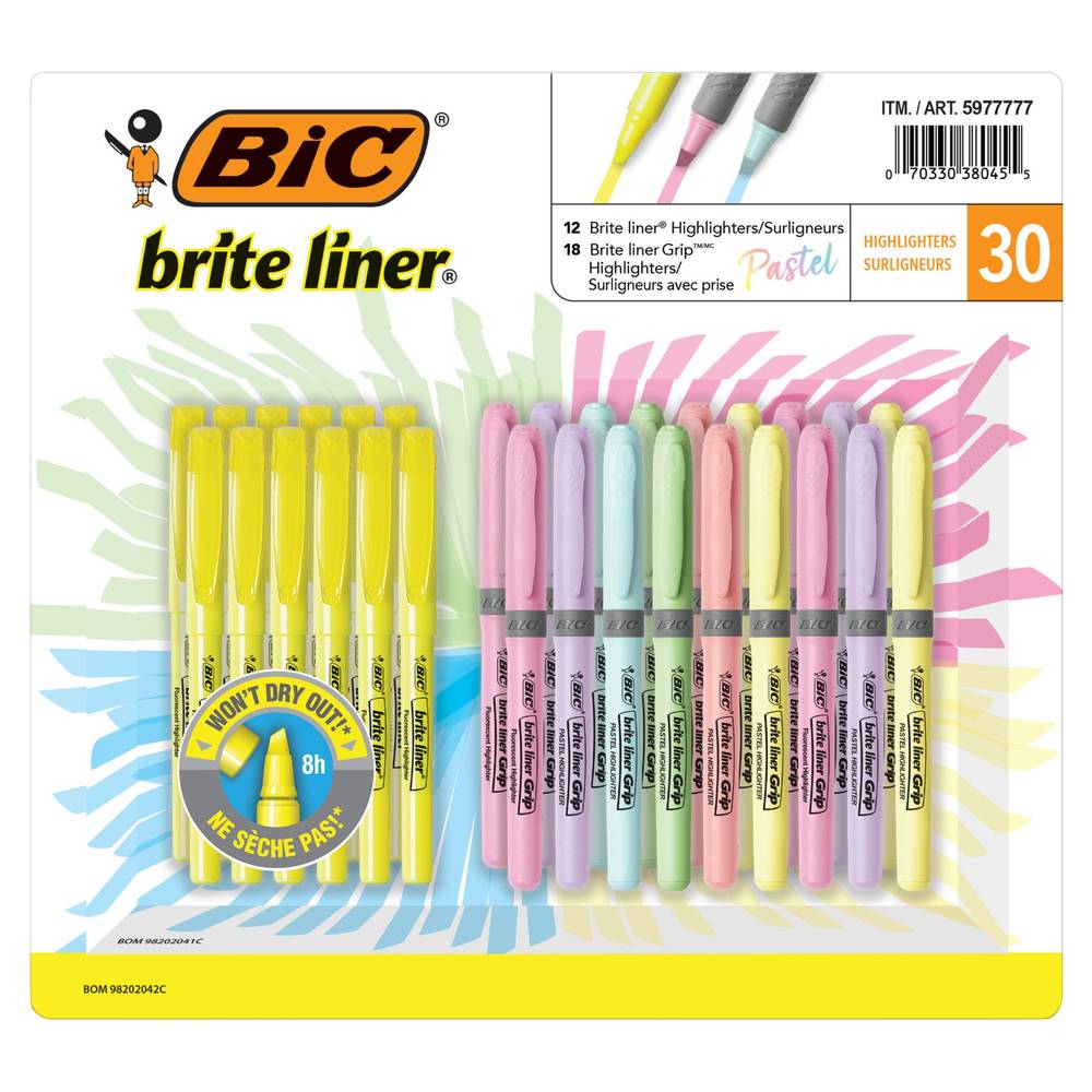 Bic Briteliner 30-Pack Highlighters