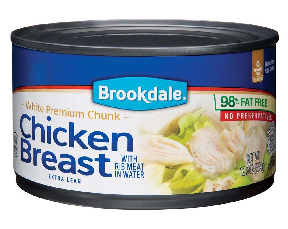 Brookdale White Premium Chunk Chicken Breast With Rib Meat in Water (12.5 oz)