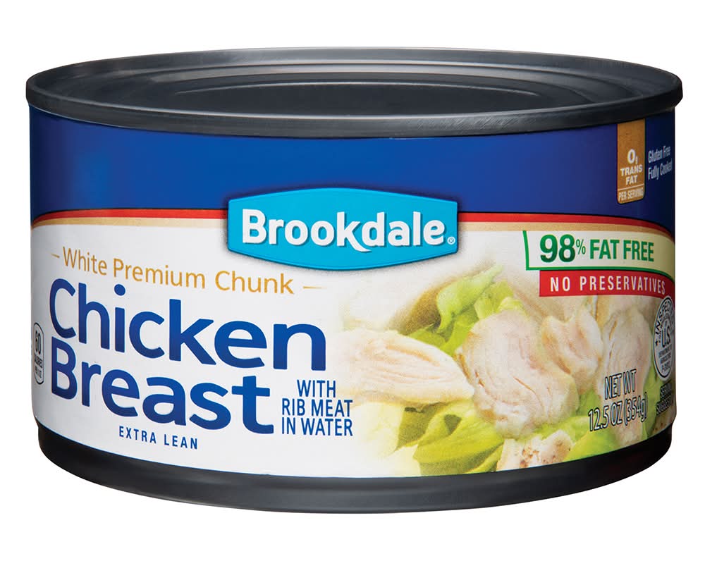Brookdale White Premium Chunk Chicken Breast With Rib Meat in Water (12.5 oz)