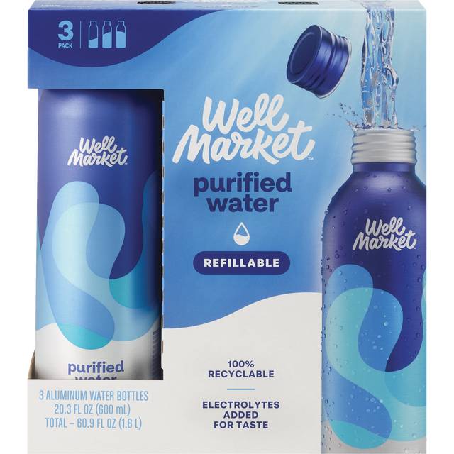 Gold Emblem Refillable Purified Water, 3 Pack 20.3 Oz.