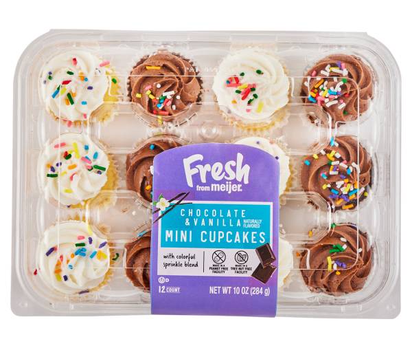 Fresh From Meijer Mini Cupcakes, Vanilla-Chocolate (10 oz, 12 ct)