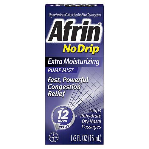 Afrin No Drip 12 Hour Pump Mist, Extra Moisturizing - 0.5 fl oz