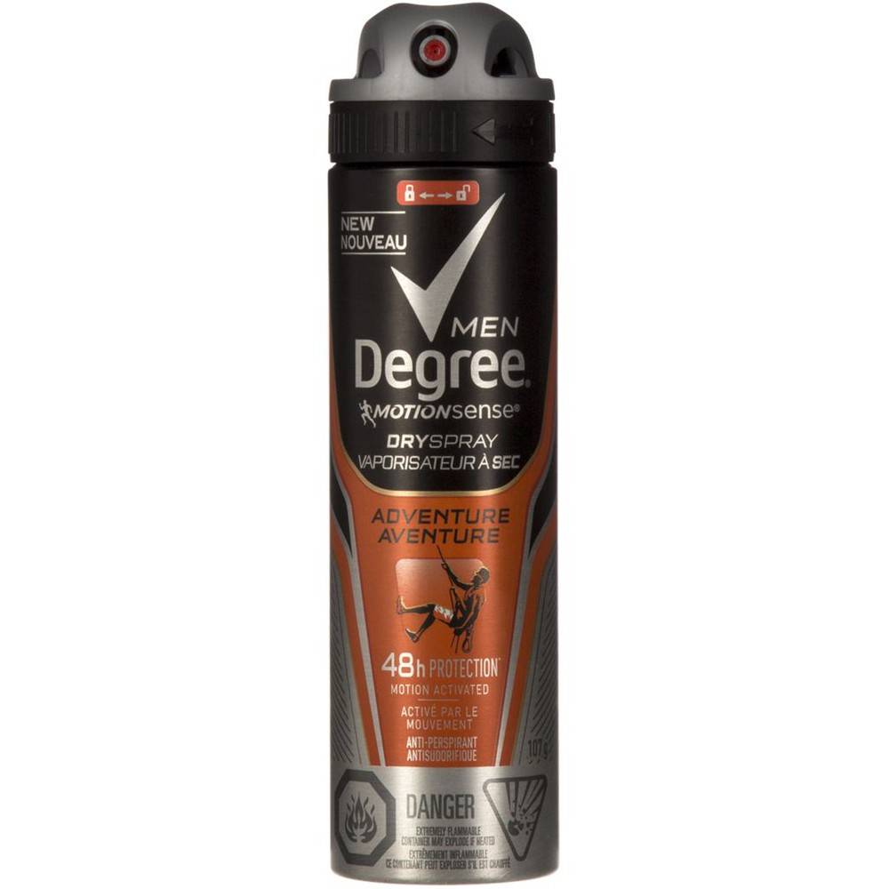 Degree For Men Motion Sense Dry Spray, Adventure (107 g)