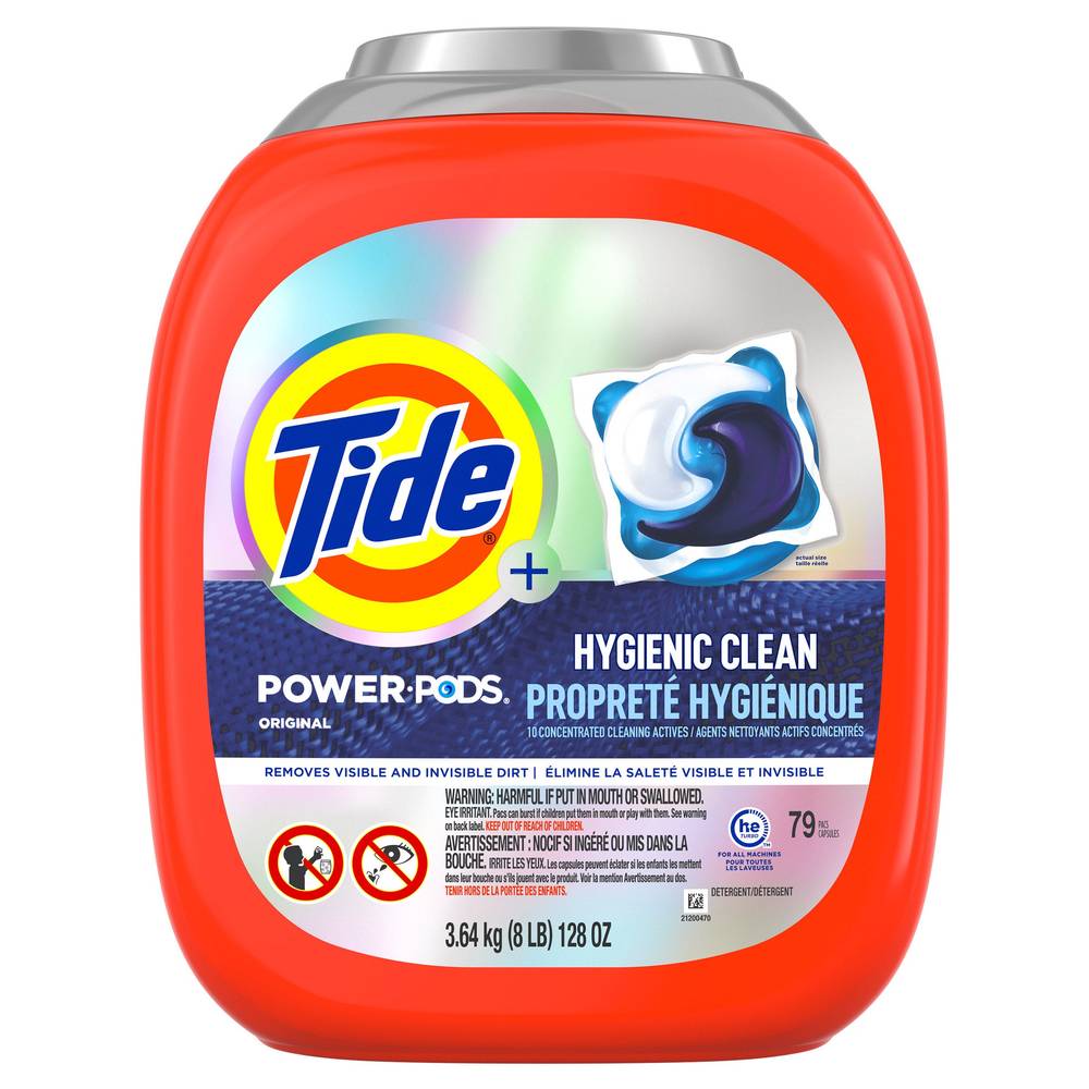 Tide Hygienic Clean Power Pods Laundry Detergent Pacs, Original, 79-Count