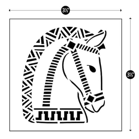 Jonathan Adler x Michaels Luxembourg Horse Stencil, 3.5x3.5 in