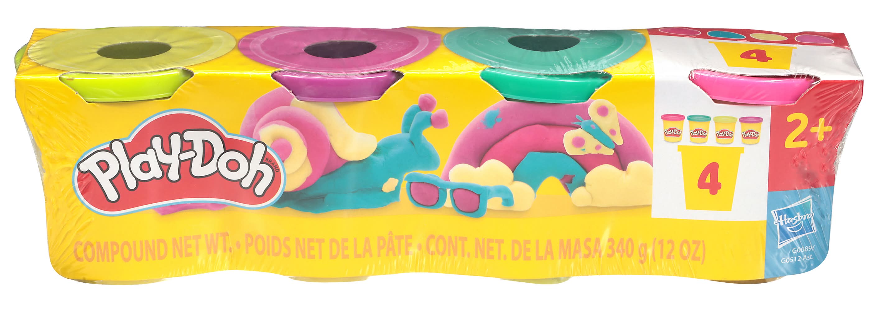 Play-Doh Vibrant Colors For Kids, 2+ Years, Assorted (4 pack)