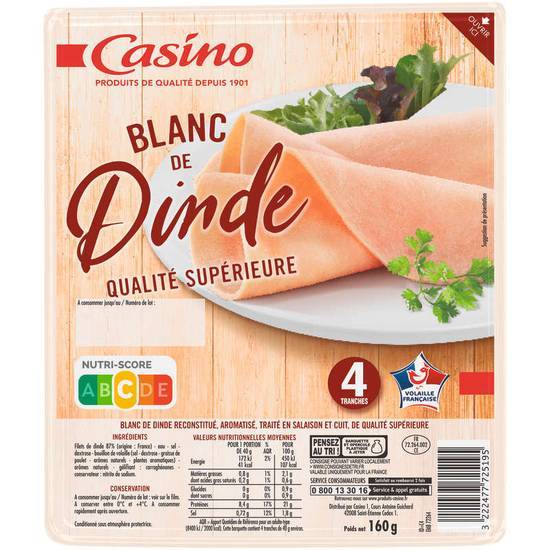 Casino Blanc de dinde - 4 tranches 160g